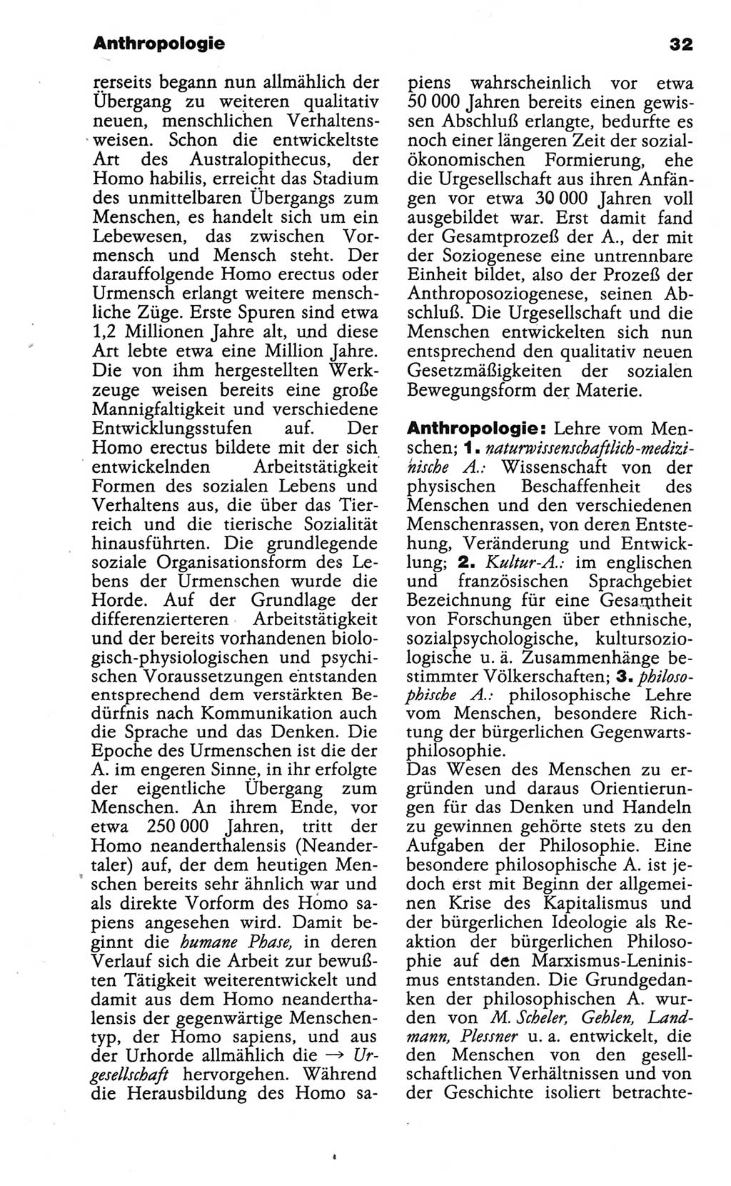 Wörterbuch der marxistisch-leninistischen Philosophie [Deutsche Demokratische Republik (DDR)] 1986, Seite 32 (Wb. ML Phil. DDR 1986, S. 32)