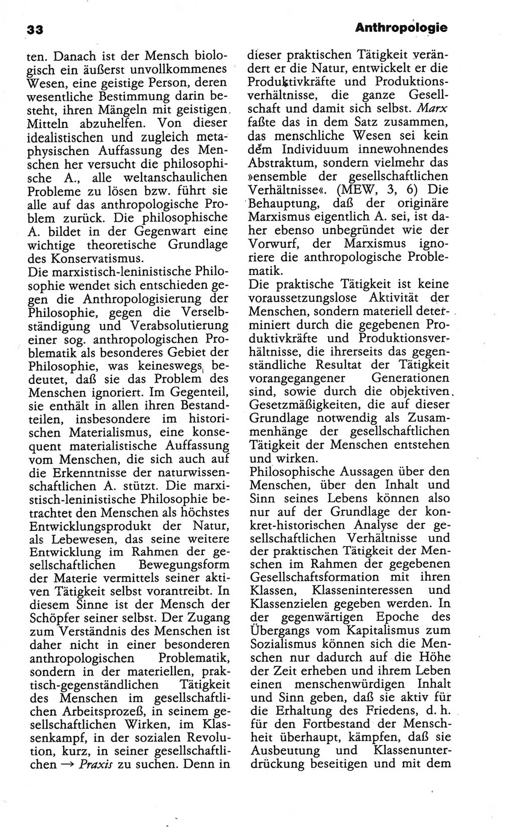 Wörterbuch der marxistisch-leninistischen Philosophie [Deutsche Demokratische Republik (DDR)] 1986, Seite 33 (Wb. ML Phil. DDR 1986, S. 33)