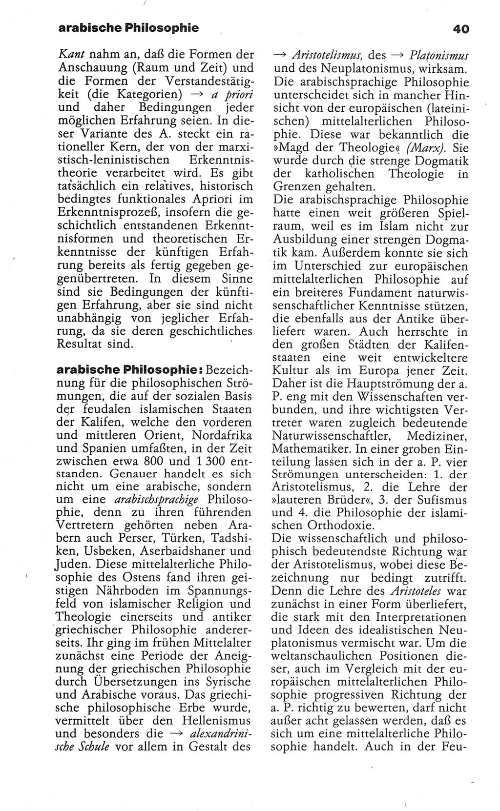 Wörterbuch der marxistisch-leninistischen Philosophie [Deutsche Demokratische Republik (DDR)] 1986, Seite 40 (Wb. ML Phil. DDR 1986, S. 40)