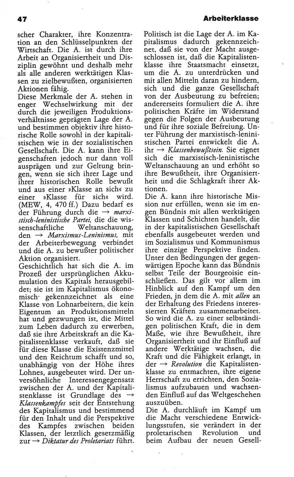 Wörterbuch der marxistisch-leninistischen Philosophie [Deutsche Demokratische Republik (DDR)] 1986, Seite 47 (Wb. ML Phil. DDR 1986, S. 47)