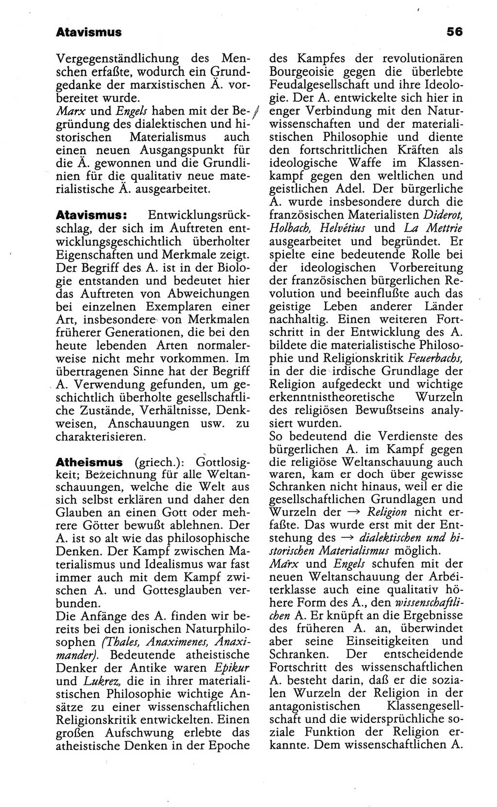 Wörterbuch der marxistisch-leninistischen Philosophie [Deutsche Demokratische Republik (DDR)] 1986, Seite 56 (Wb. ML Phil. DDR 1986, S. 56)