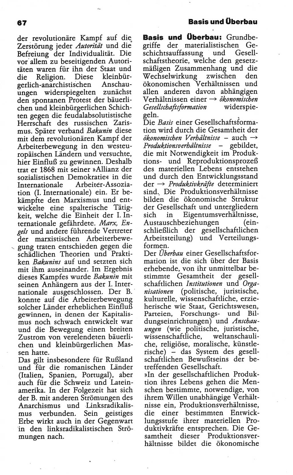 Wörterbuch der marxistisch-leninistischen Philosophie [Deutsche Demokratische Republik (DDR)] 1986, Seite 67 (Wb. ML Phil. DDR 1986, S. 67)
