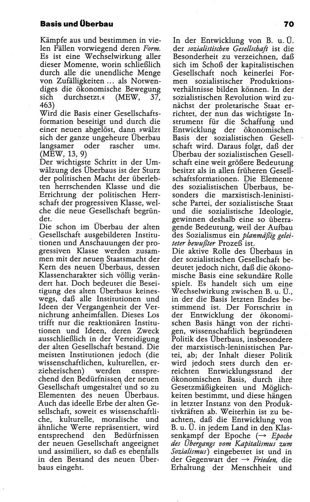 Wörterbuch der marxistisch-leninistischen Philosophie [Deutsche Demokratische Republik (DDR)] 1986, Seite 70 (Wb. ML Phil. DDR 1986, S. 70)