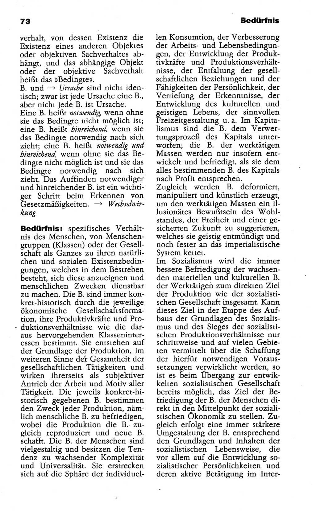 Wörterbuch der marxistisch-leninistischen Philosophie [Deutsche Demokratische Republik (DDR)] 1986, Seite 73 (Wb. ML Phil. DDR 1986, S. 73)