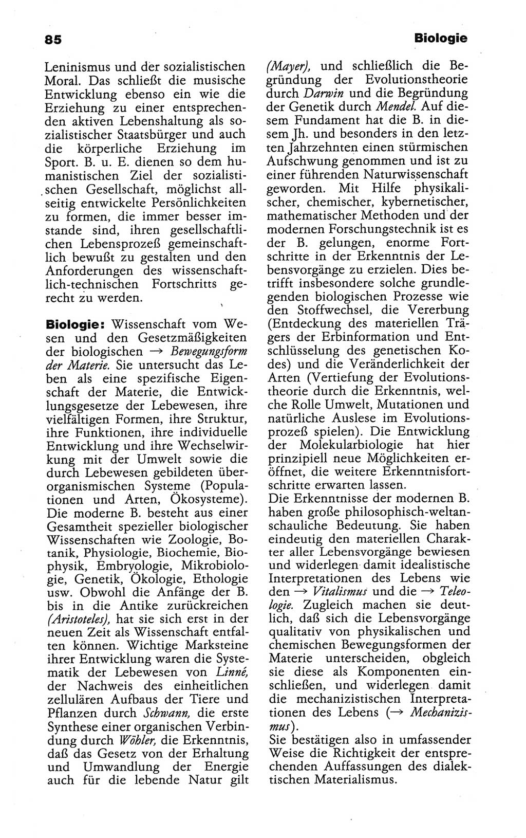 Wörterbuch der marxistisch-leninistischen Philosophie [Deutsche Demokratische Republik (DDR)] 1986, Seite 85 (Wb. ML Phil. DDR 1986, S. 85)