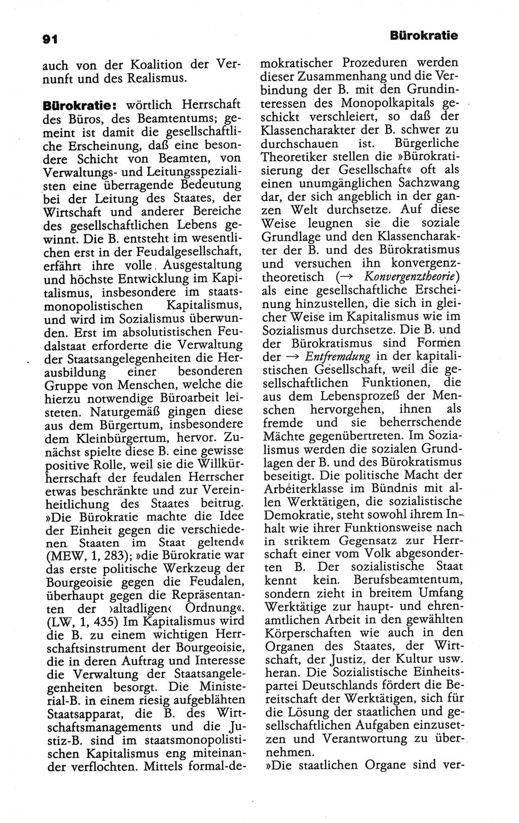 Wörterbuch der marxistisch-leninistischen Philosophie [Deutsche Demokratische Republik (DDR)] 1986, Seite 91 (Wb. ML Phil. DDR 1986, S. 91)