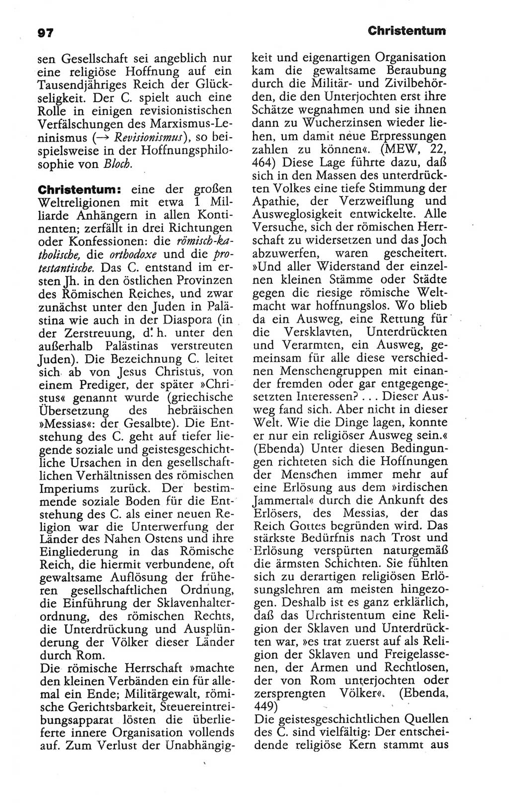 Wörterbuch der marxistisch-leninistischen Philosophie [Deutsche Demokratische Republik (DDR)] 1986, Seite 97 (Wb. ML Phil. DDR 1986, S. 97)