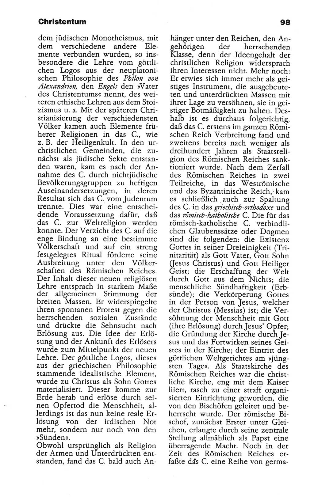 Wörterbuch der marxistisch-leninistischen Philosophie [Deutsche Demokratische Republik (DDR)] 1986, Seite 98 (Wb. ML Phil. DDR 1986, S. 98)