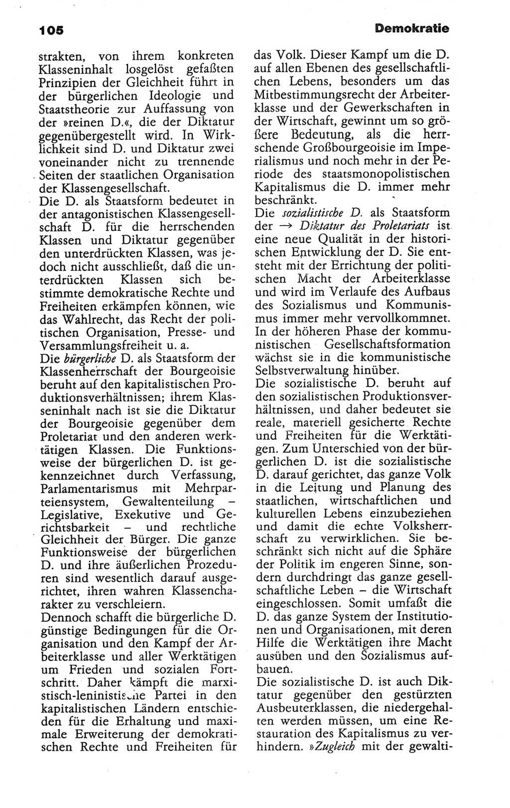 Wörterbuch der marxistisch-leninistischen Philosophie [Deutsche Demokratische Republik (DDR)] 1986, Seite 105 (Wb. ML Phil. DDR 1986, S. 105)