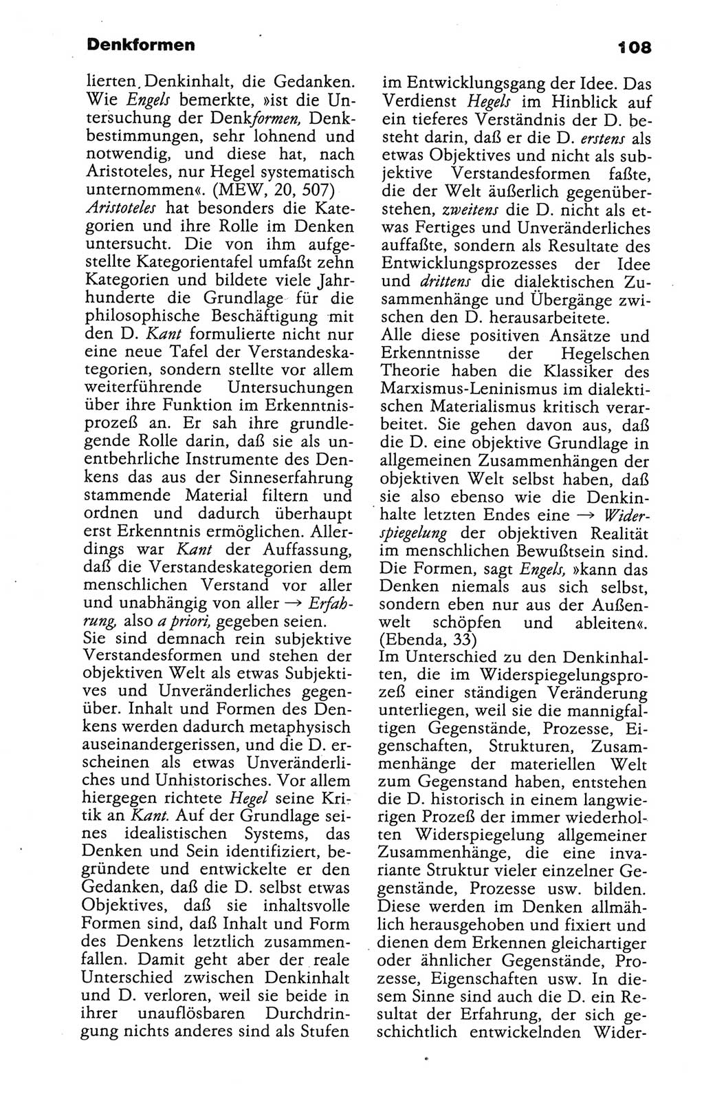 Wörterbuch der marxistisch-leninistischen Philosophie [Deutsche Demokratische Republik (DDR)] 1986, Seite 108 (Wb. ML Phil. DDR 1986, S. 108)