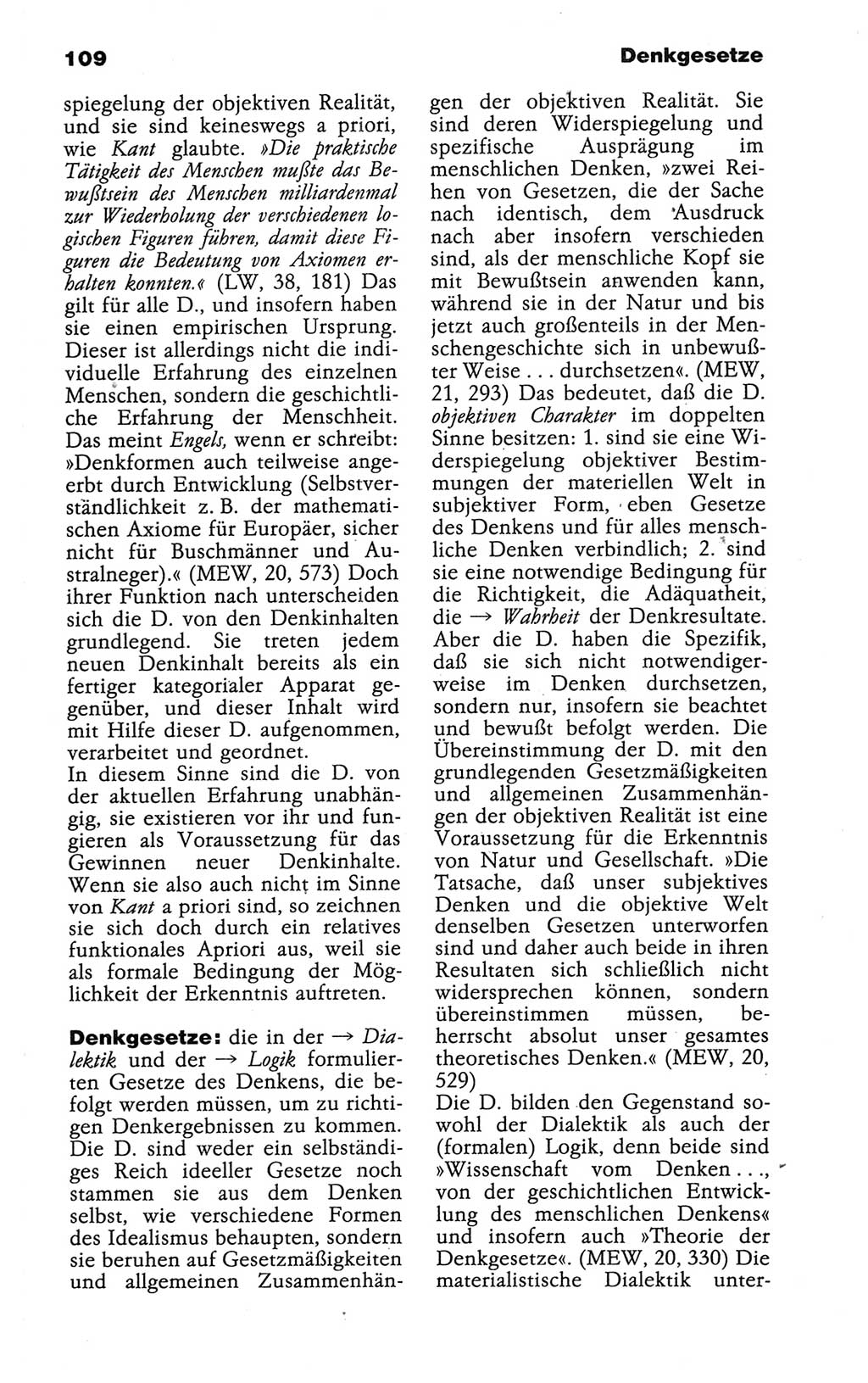 Wörterbuch der marxistisch-leninistischen Philosophie [Deutsche Demokratische Republik (DDR)] 1986, Seite 109 (Wb. ML Phil. DDR 1986, S. 109)