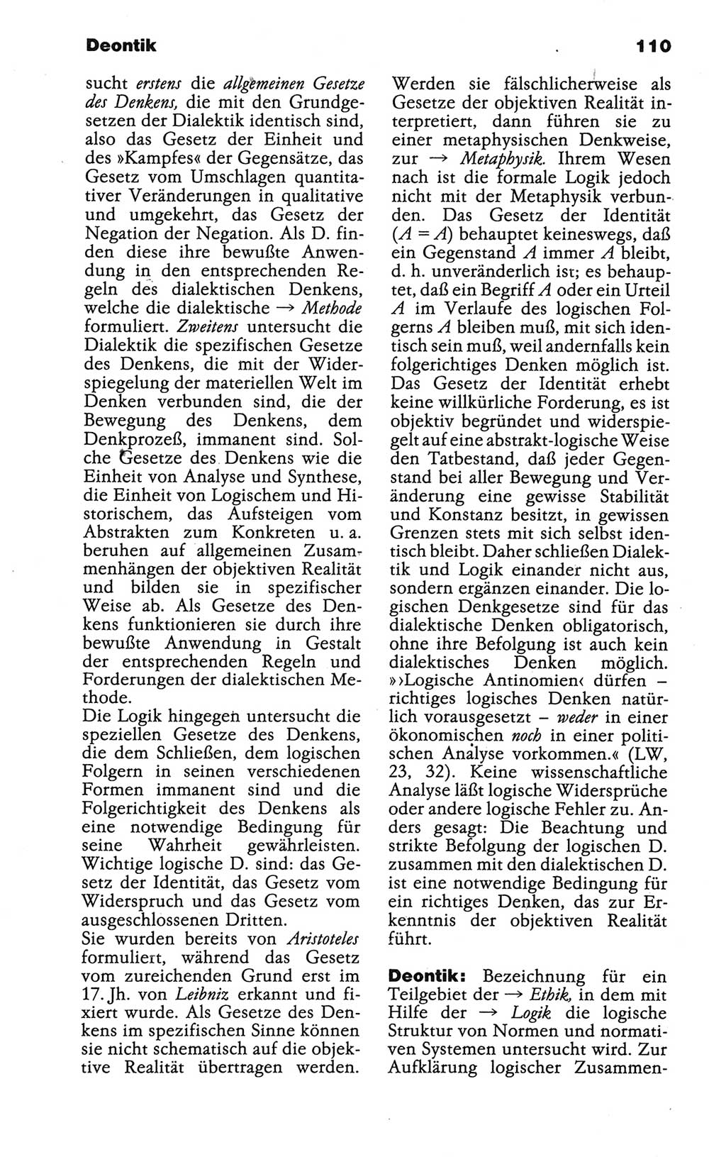 Wörterbuch der marxistisch-leninistischen Philosophie [Deutsche Demokratische Republik (DDR)] 1986, Seite 110 (Wb. ML Phil. DDR 1986, S. 110)