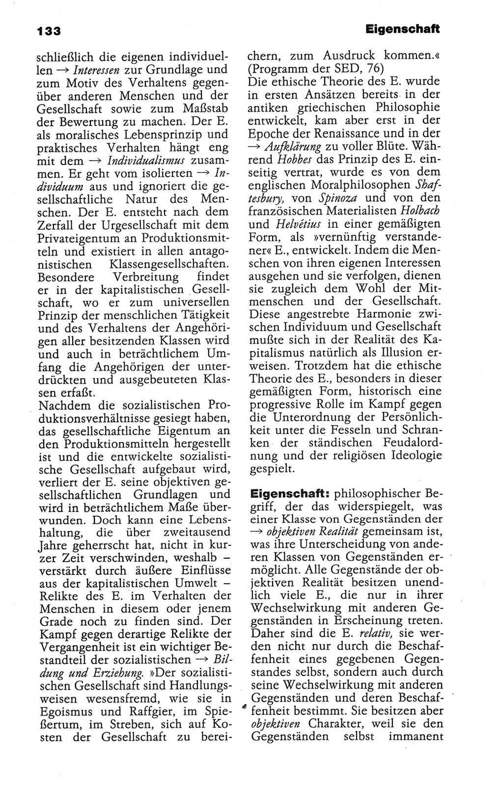 Wörterbuch der marxistisch-leninistischen Philosophie [Deutsche Demokratische Republik (DDR)] 1986, Seite 133 (Wb. ML Phil. DDR 1986, S. 133)