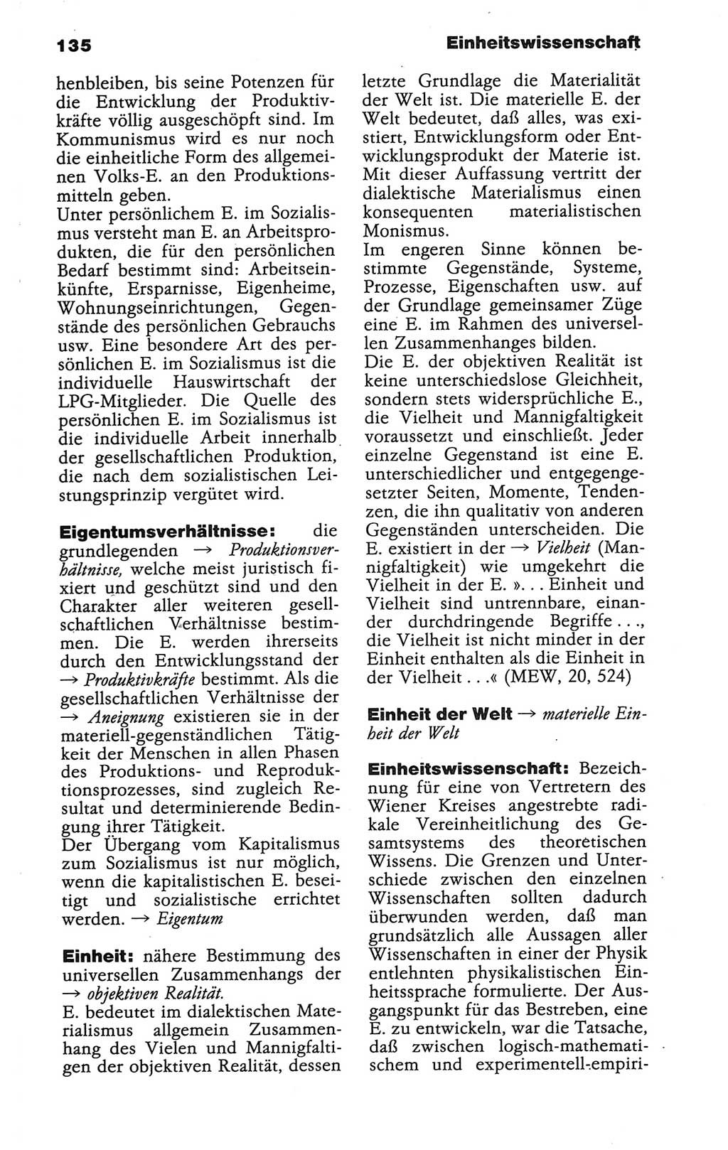 Wörterbuch der marxistisch-leninistischen Philosophie [Deutsche Demokratische Republik (DDR)] 1986, Seite 135 (Wb. ML Phil. DDR 1986, S. 135)