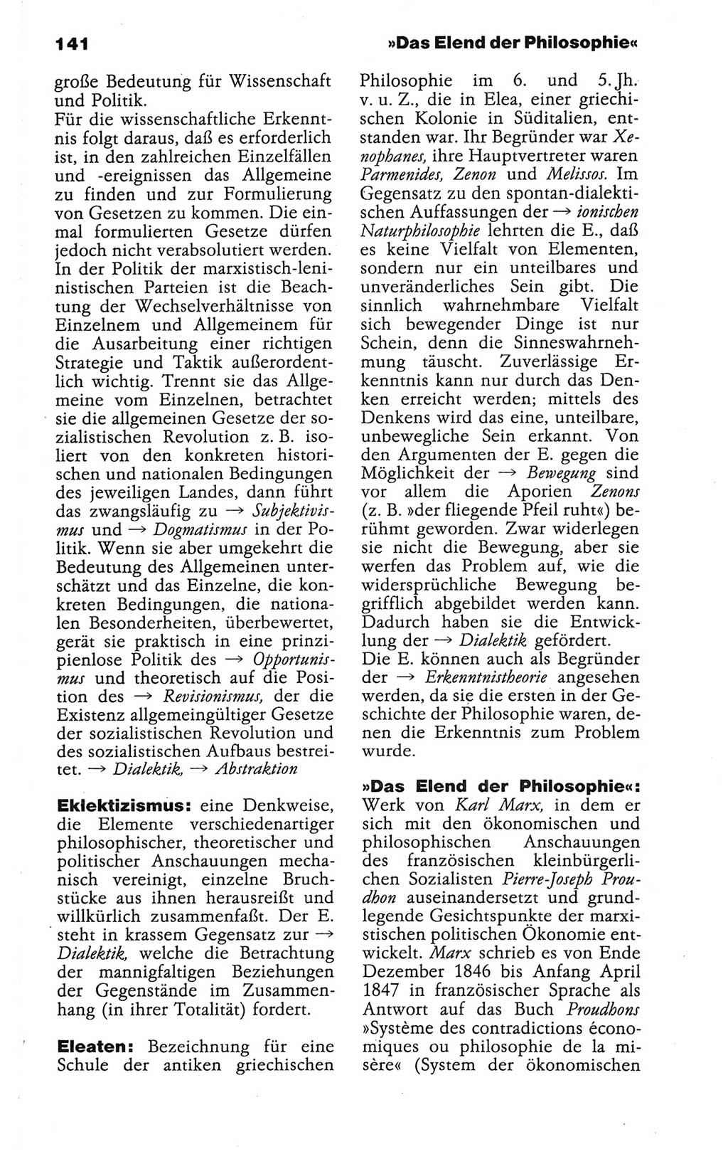 Wörterbuch der marxistisch-leninistischen Philosophie [Deutsche Demokratische Republik (DDR)] 1986, Seite 141 (Wb. ML Phil. DDR 1986, S. 141)