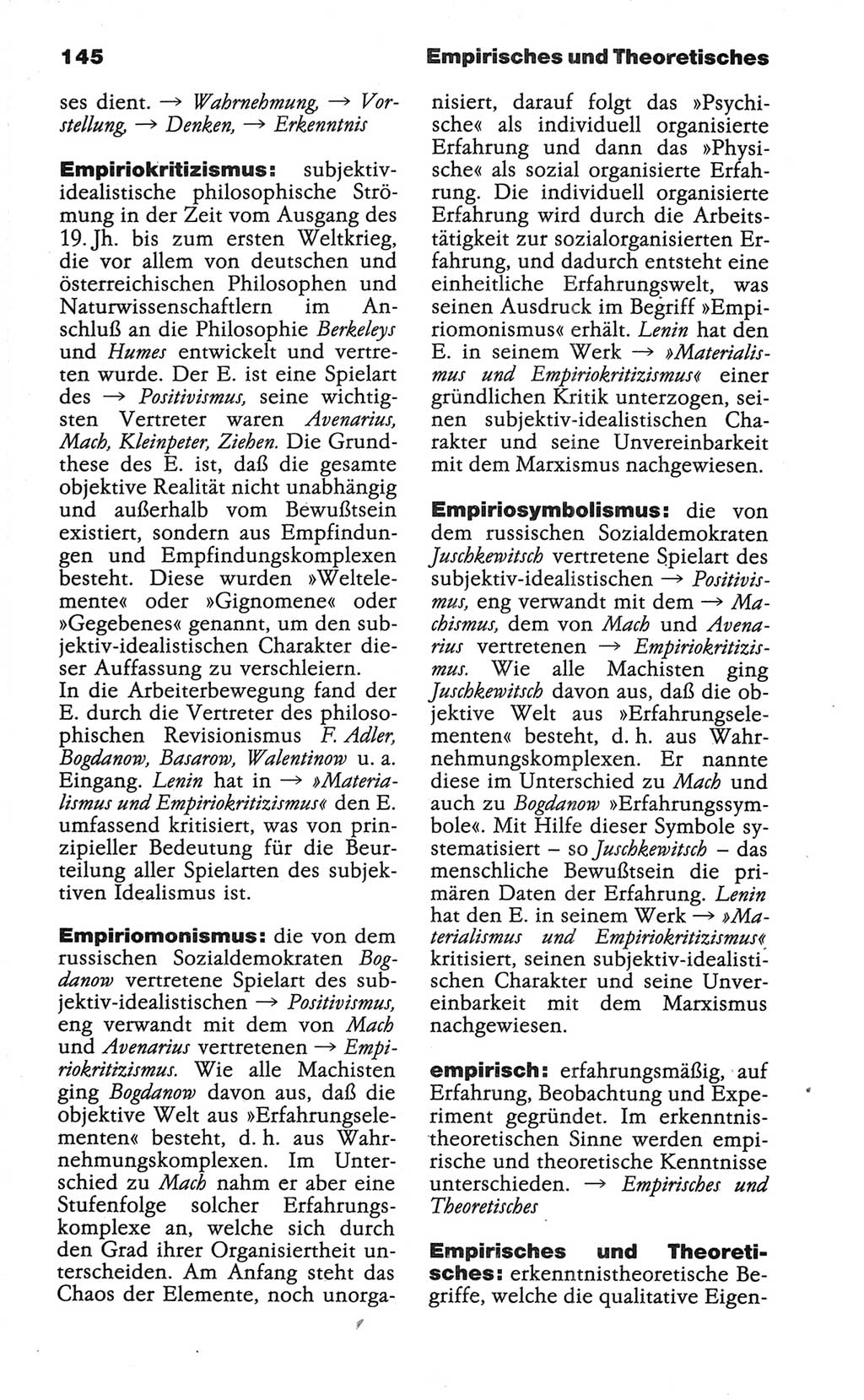 Wörterbuch der marxistisch-leninistischen Philosophie [Deutsche Demokratische Republik (DDR)] 1986, Seite 145 (Wb. ML Phil. DDR 1986, S. 145)