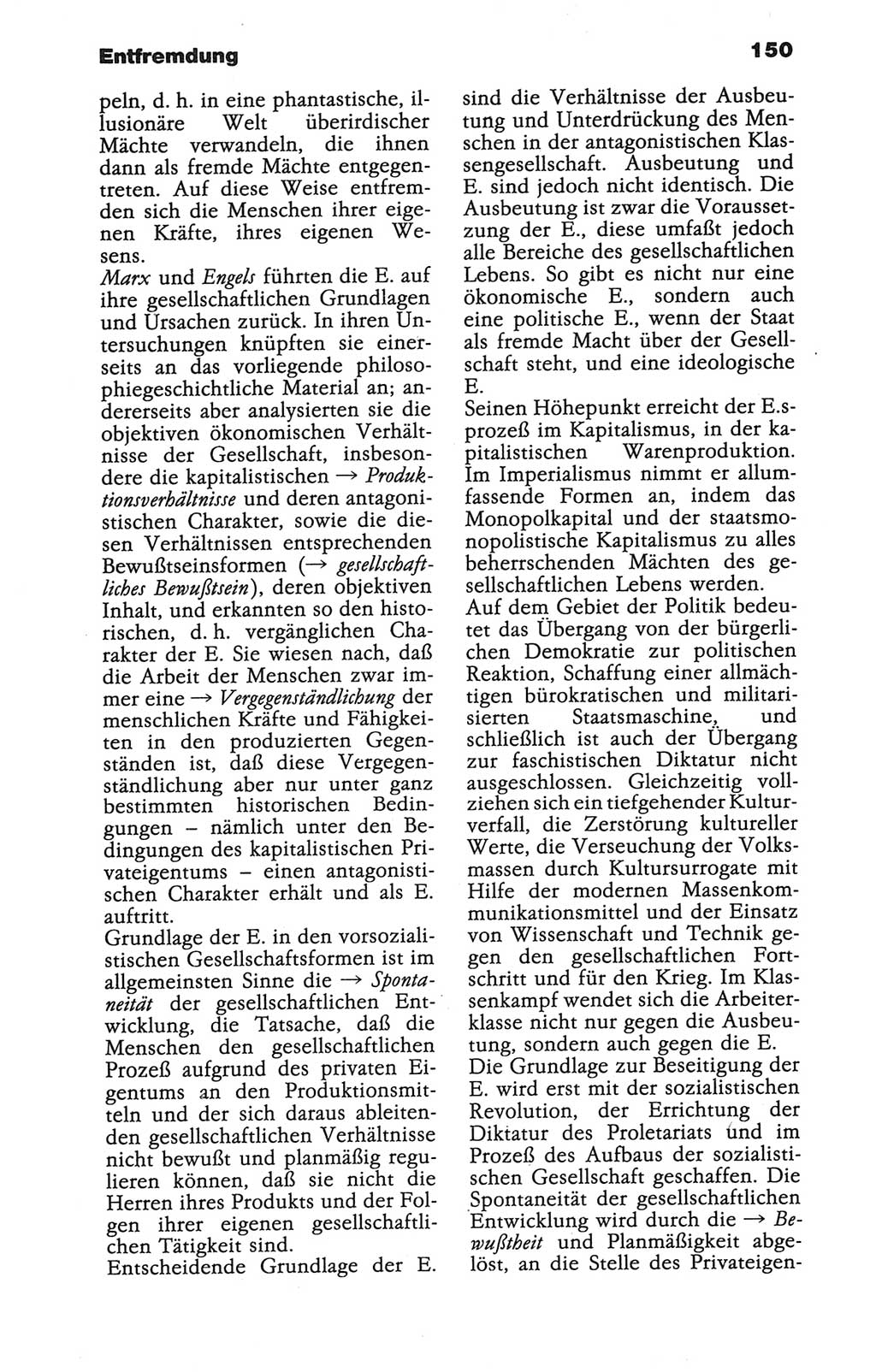 Wörterbuch der marxistisch-leninistischen Philosophie [Deutsche Demokratische Republik (DDR)] 1986, Seite 150 (Wb. ML Phil. DDR 1986, S. 150)