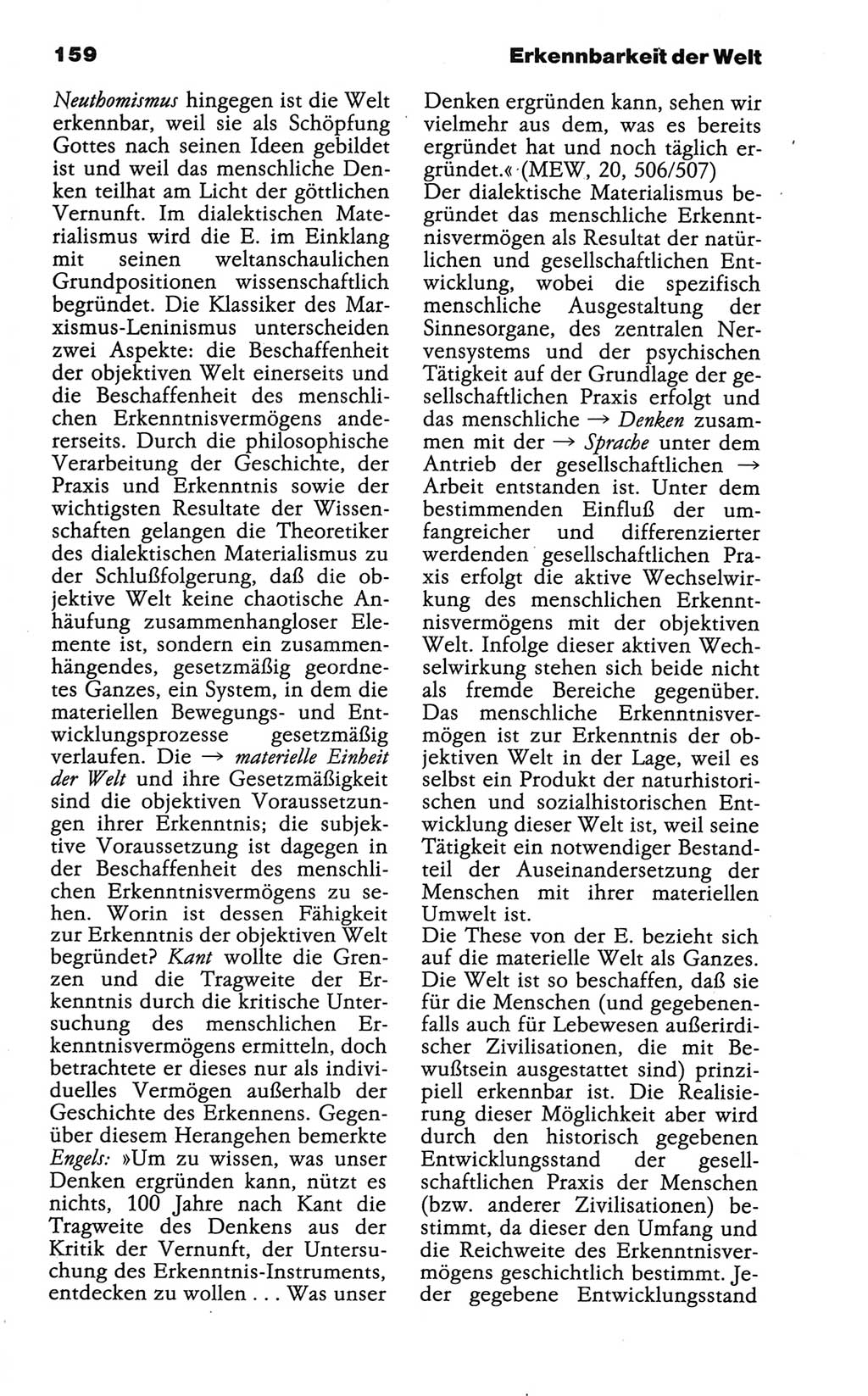 Wörterbuch der marxistisch-leninistischen Philosophie [Deutsche Demokratische Republik (DDR)] 1986, Seite 159 (Wb. ML Phil. DDR 1986, S. 159)