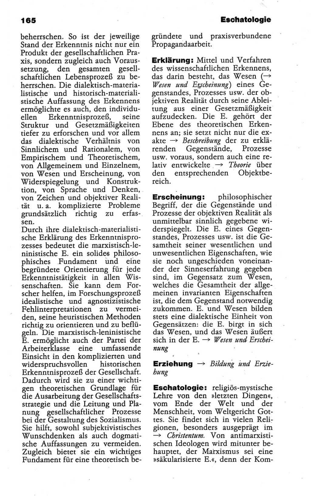 Wörterbuch der marxistisch-leninistischen Philosophie [Deutsche Demokratische Republik (DDR)] 1986, Seite 165 (Wb. ML Phil. DDR 1986, S. 165)