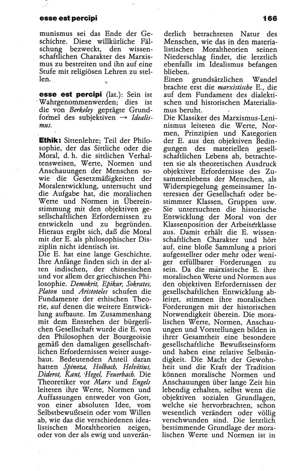 Wörterbuch der marxistisch-leninistischen Philosophie [Deutsche Demokratische Republik (DDR)] 1986, Seite 166 (Wb. ML Phil. DDR 1986, S. 166)