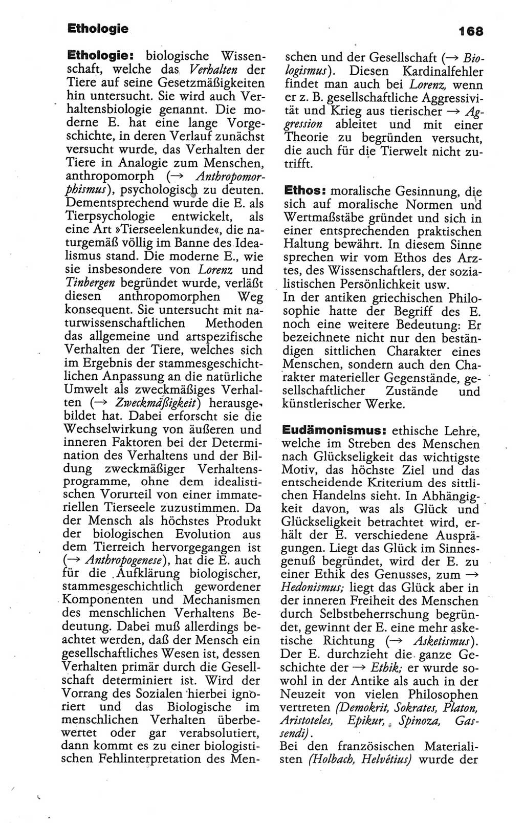 Wörterbuch der marxistisch-leninistischen Philosophie [Deutsche Demokratische Republik (DDR)] 1986, Seite 168 (Wb. ML Phil. DDR 1986, S. 168)
