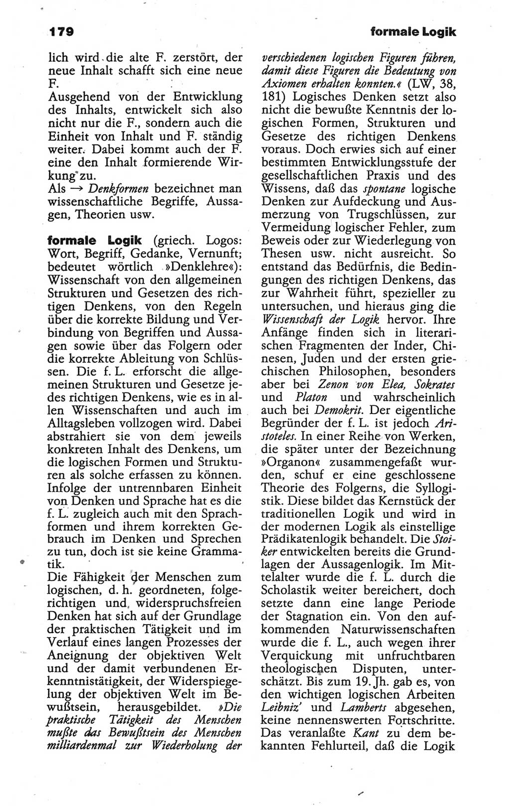 Wörterbuch der marxistisch-leninistischen Philosophie [Deutsche Demokratische Republik (DDR)] 1986, Seite 179 (Wb. ML Phil. DDR 1986, S. 179)