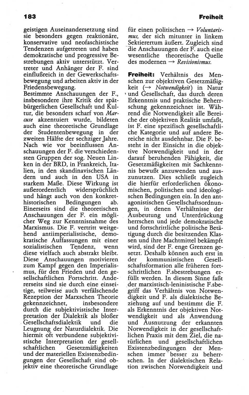 Wörterbuch der marxistisch-leninistischen Philosophie [Deutsche Demokratische Republik (DDR)] 1986, Seite 183 (Wb. ML Phil. DDR 1986, S. 183)