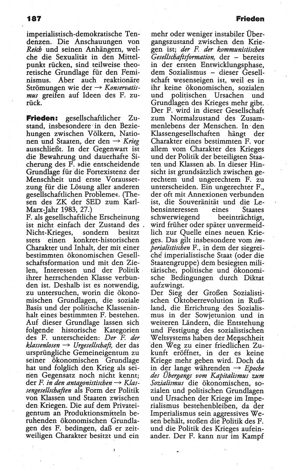 Wörterbuch der marxistisch-leninistischen Philosophie [Deutsche Demokratische Republik (DDR)] 1986, Seite 187 (Wb. ML Phil. DDR 1986, S. 187)