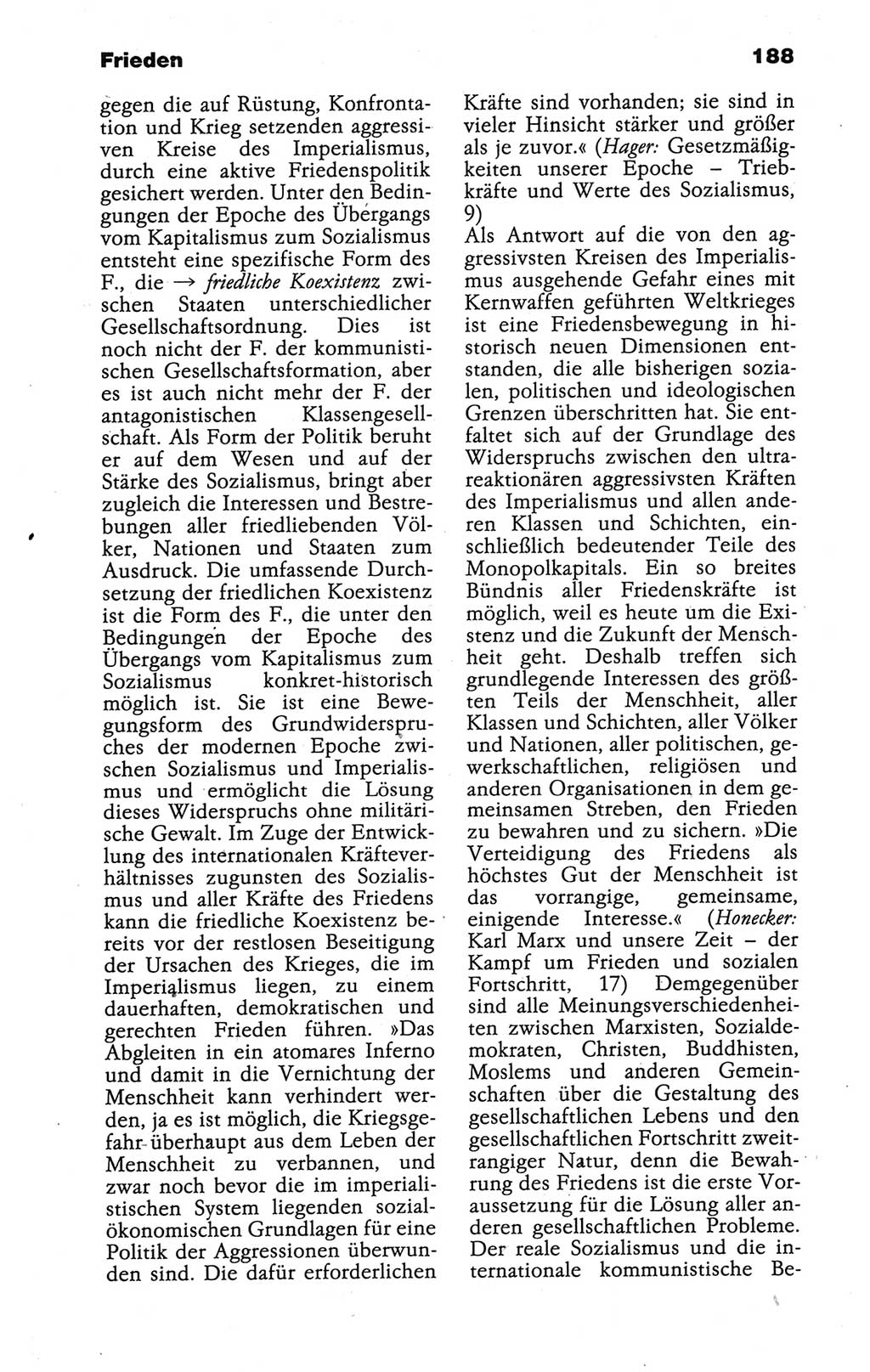 Wörterbuch der marxistisch-leninistischen Philosophie [Deutsche Demokratische Republik (DDR)] 1986, Seite 188 (Wb. ML Phil. DDR 1986, S. 188)