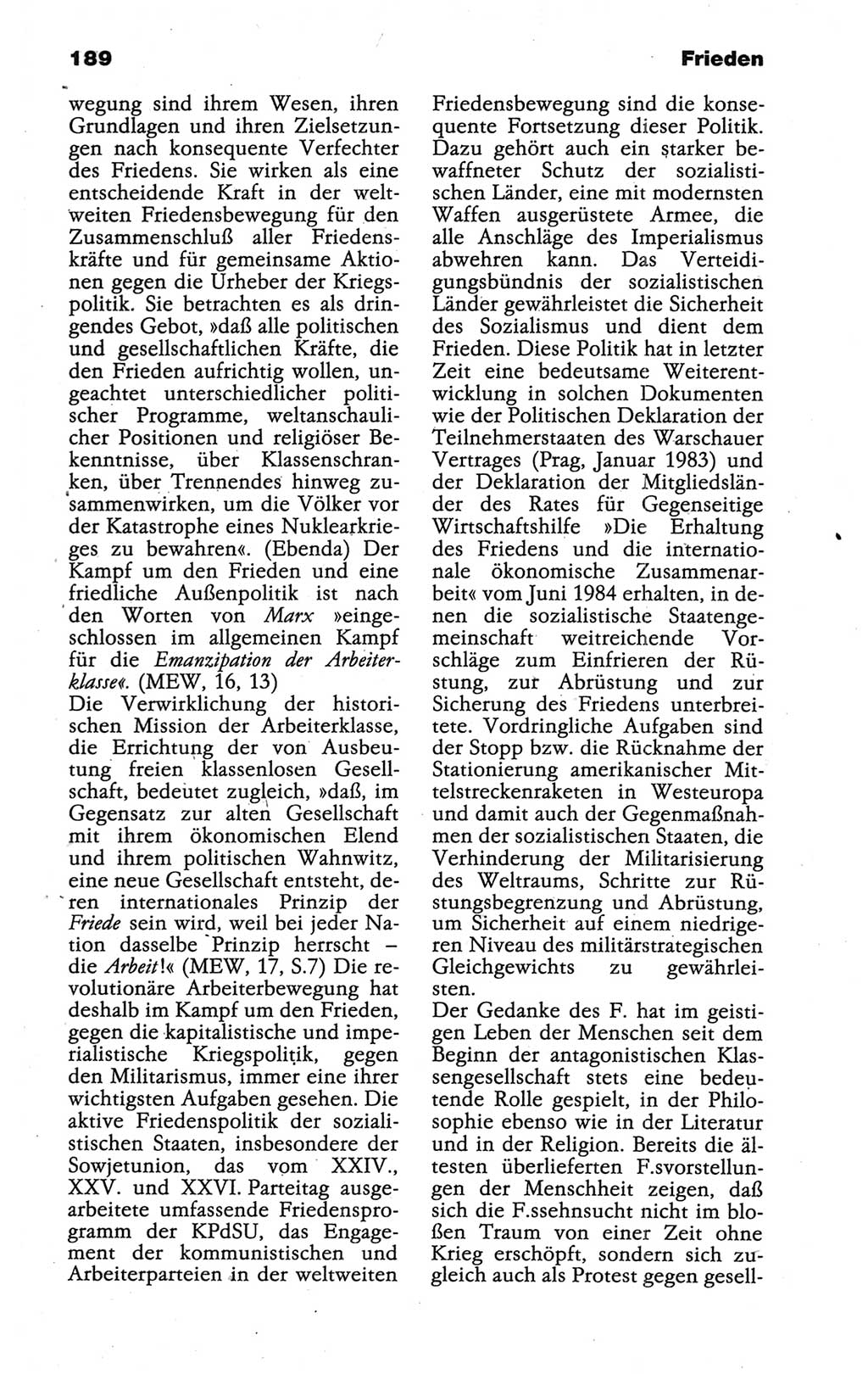 Wörterbuch der marxistisch-leninistischen Philosophie [Deutsche Demokratische Republik (DDR)] 1986, Seite 189 (Wb. ML Phil. DDR 1986, S. 189)