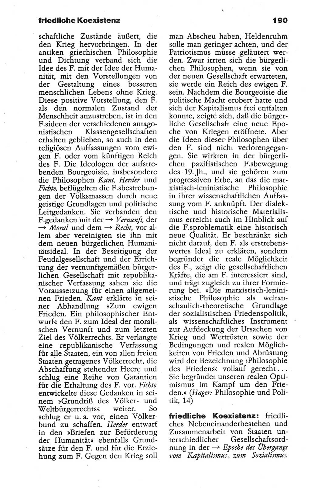 Wörterbuch der marxistisch-leninistischen Philosophie [Deutsche Demokratische Republik (DDR)] 1986, Seite 190 (Wb. ML Phil. DDR 1986, S. 190)