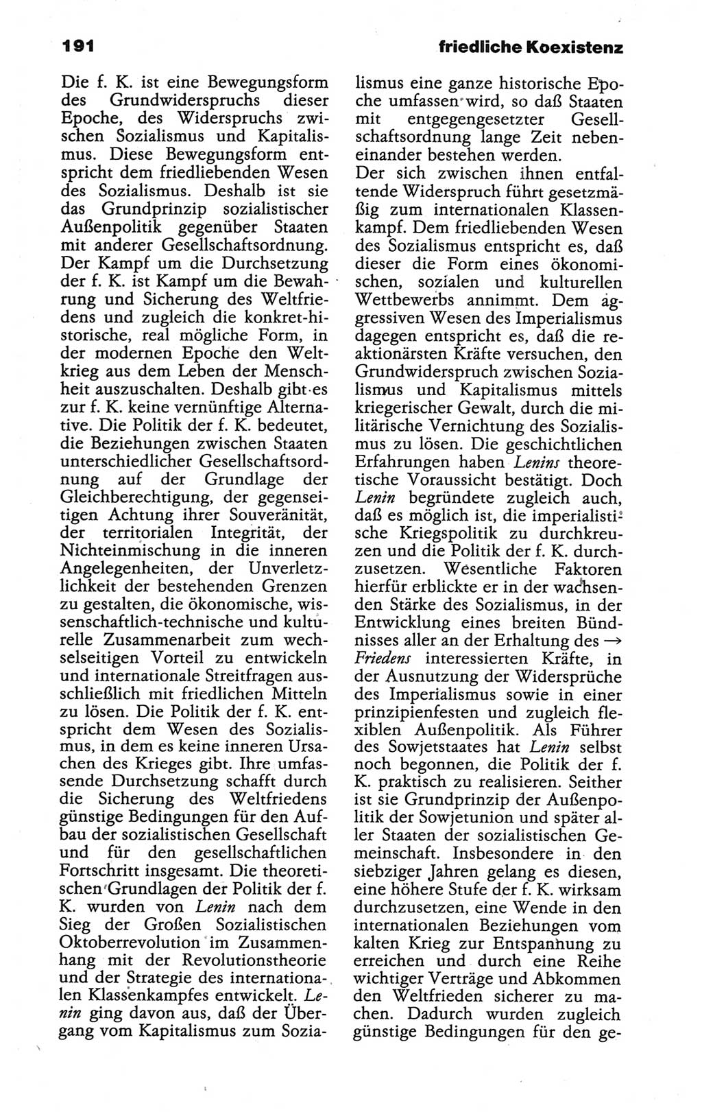 Wörterbuch der marxistisch-leninistischen Philosophie [Deutsche Demokratische Republik (DDR)] 1986, Seite 191 (Wb. ML Phil. DDR 1986, S. 191)