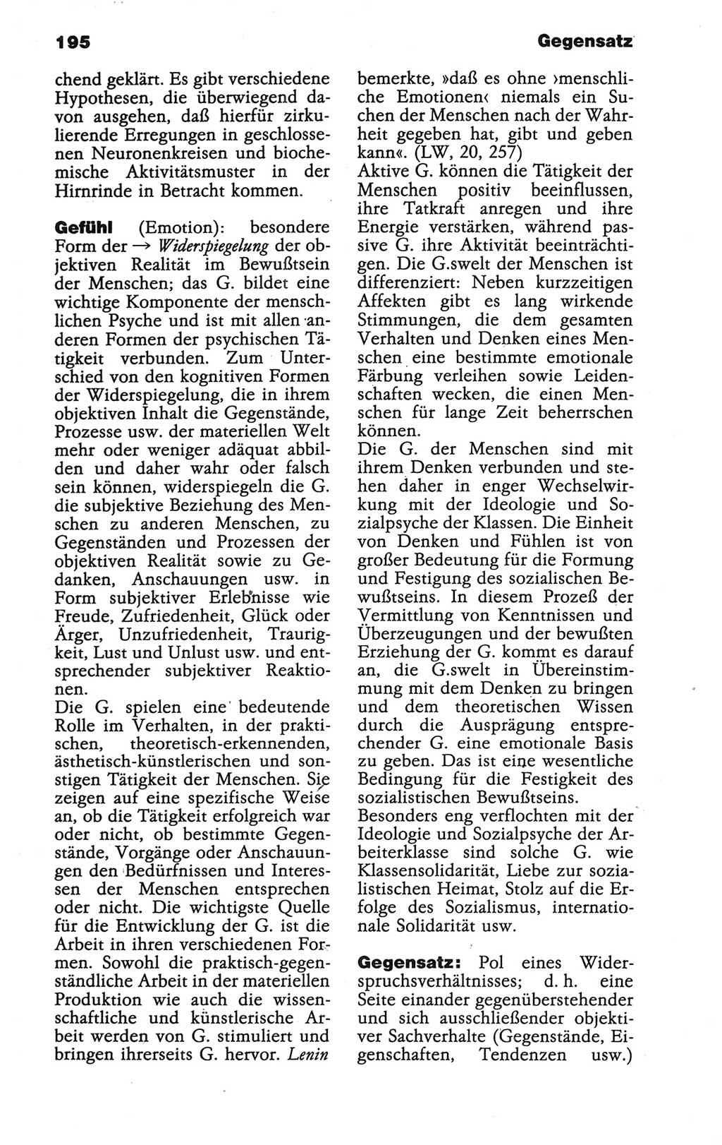 Wörterbuch der marxistisch-leninistischen Philosophie [Deutsche Demokratische Republik (DDR)] 1986, Seite 195 (Wb. ML Phil. DDR 1986, S. 195)