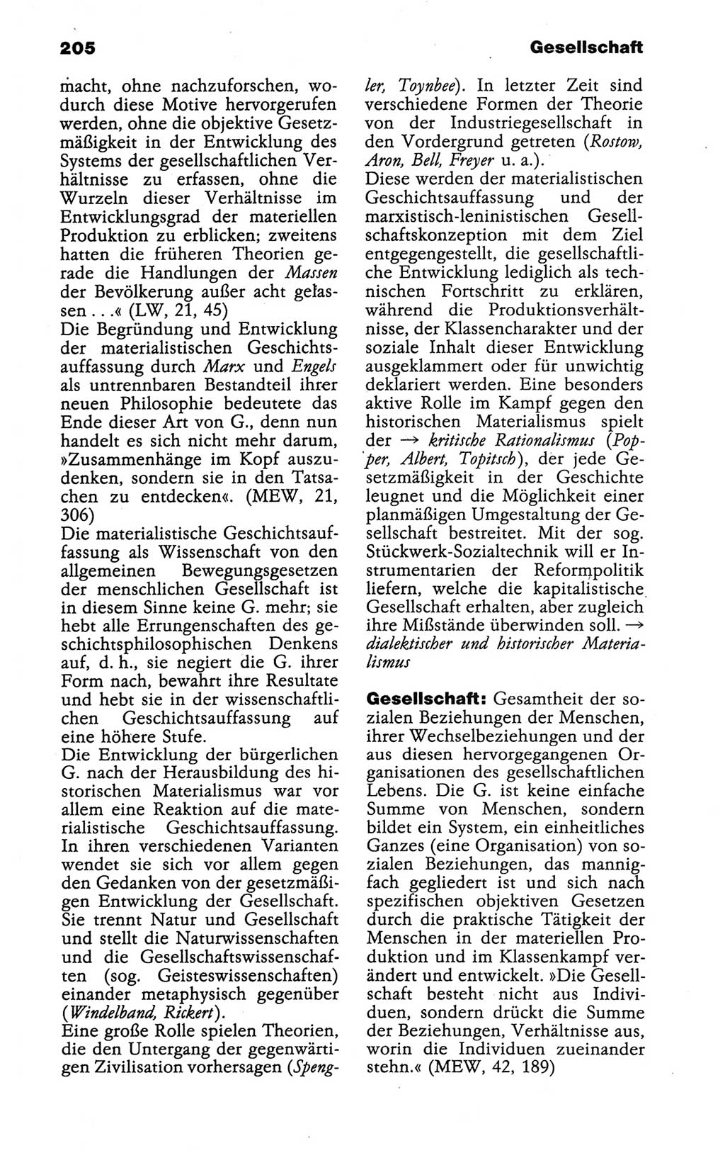 Wörterbuch der marxistisch-leninistischen Philosophie [Deutsche Demokratische Republik (DDR)] 1986, Seite 205 (Wb. ML Phil. DDR 1986, S. 205)