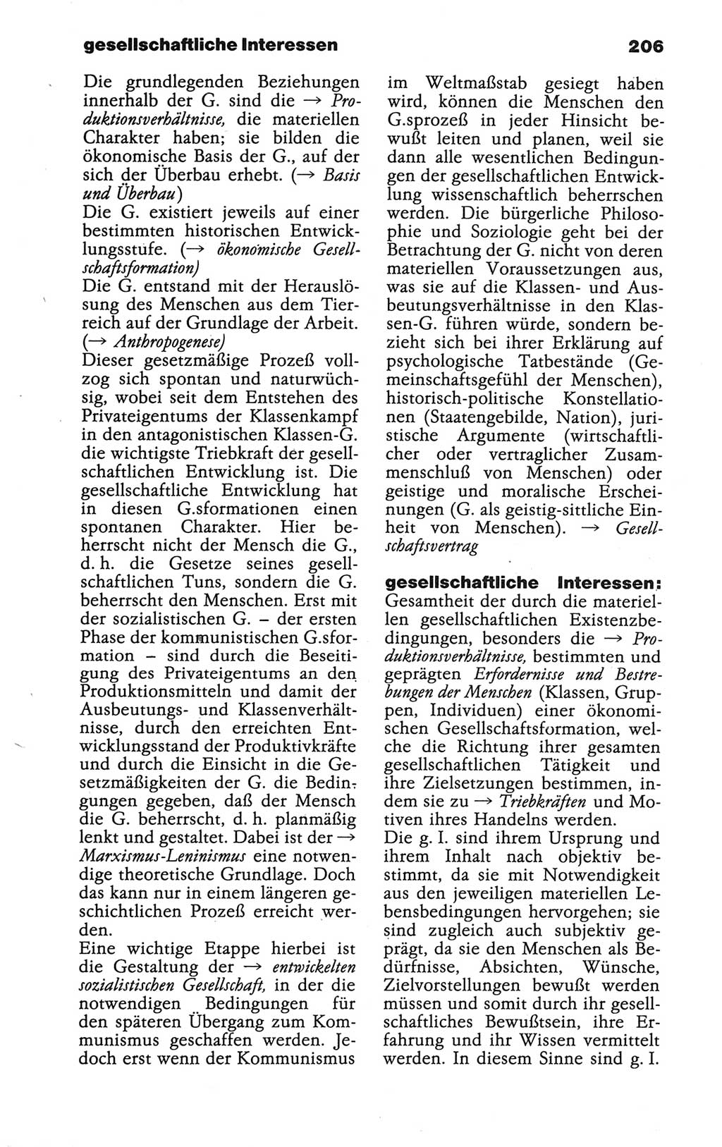 Wörterbuch der marxistisch-leninistischen Philosophie [Deutsche Demokratische Republik (DDR)] 1986, Seite 206 (Wb. ML Phil. DDR 1986, S. 206)