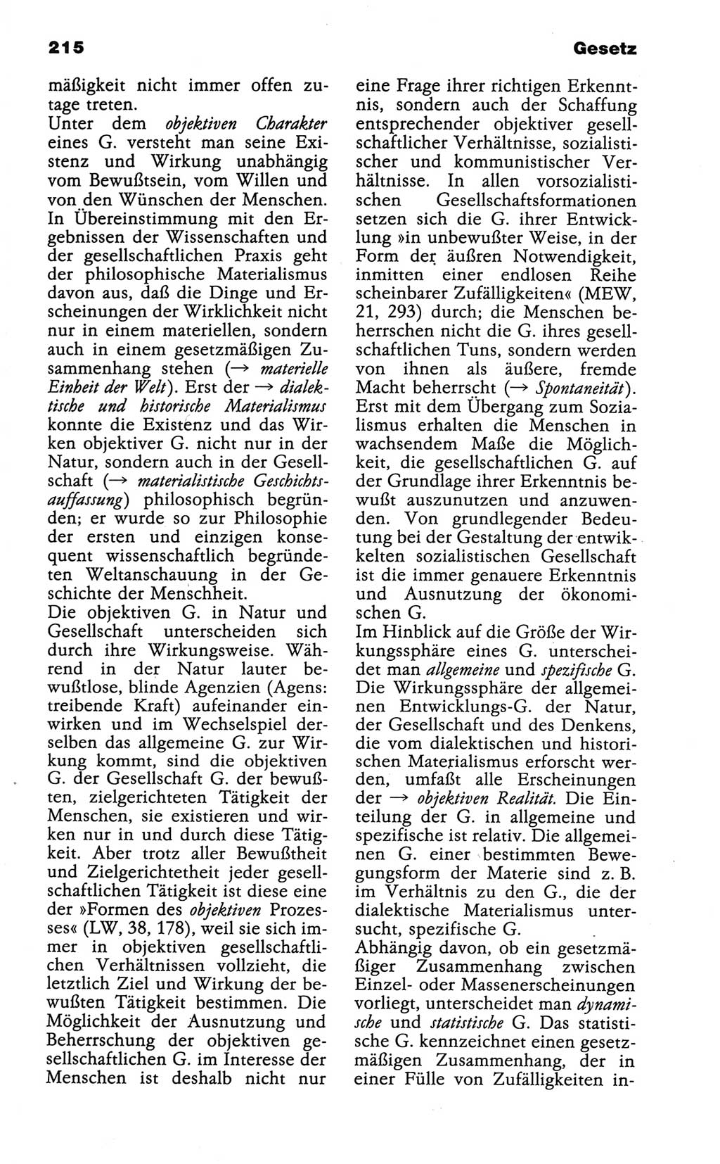 Wörterbuch der marxistisch-leninistischen Philosophie [Deutsche Demokratische Republik (DDR)] 1986, Seite 215 (Wb. ML Phil. DDR 1986, S. 215)