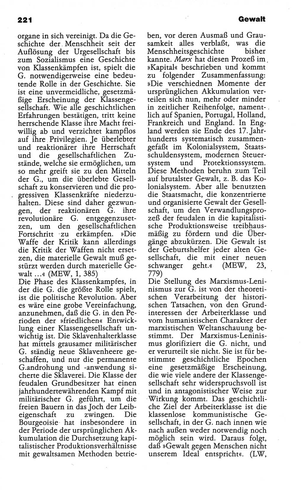 Wörterbuch der marxistisch-leninistischen Philosophie [Deutsche Demokratische Republik (DDR)] 1986, Seite 221 (Wb. ML Phil. DDR 1986, S. 221)