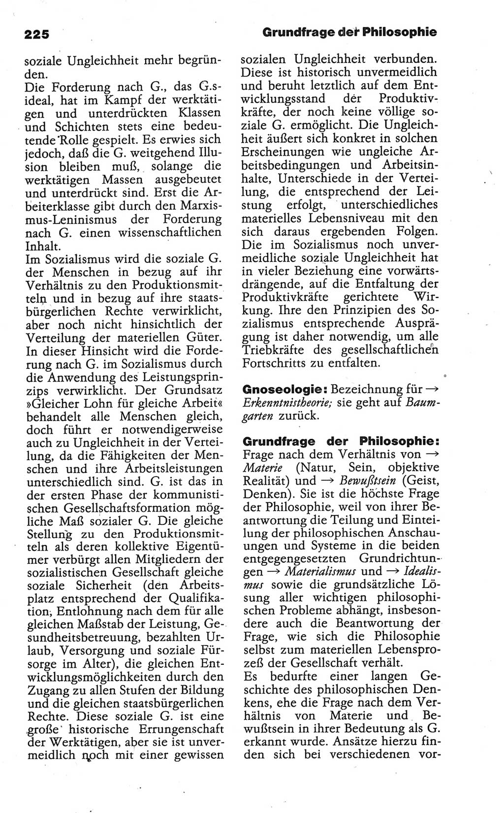 Wörterbuch der marxistisch-leninistischen Philosophie [Deutsche Demokratische Republik (DDR)] 1986, Seite 225 (Wb. ML Phil. DDR 1986, S. 225)