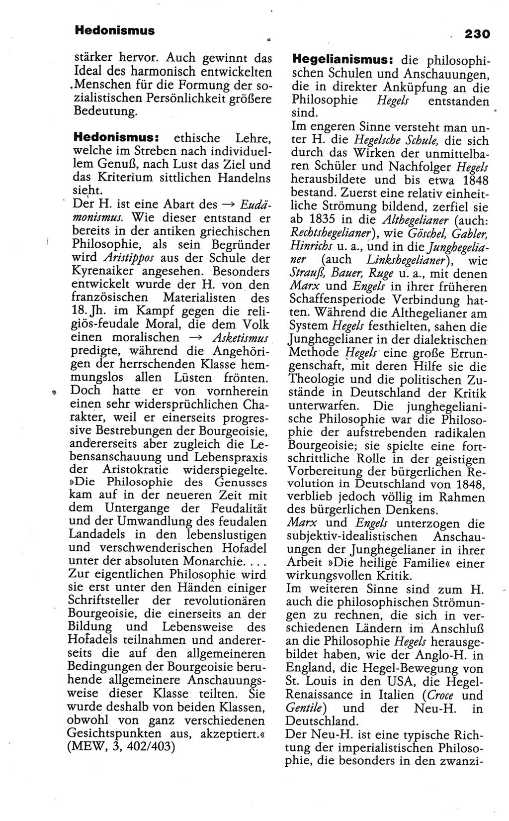 Wörterbuch der marxistisch-leninistischen Philosophie [Deutsche Demokratische Republik (DDR)] 1986, Seite 230 (Wb. ML Phil. DDR 1986, S. 230)