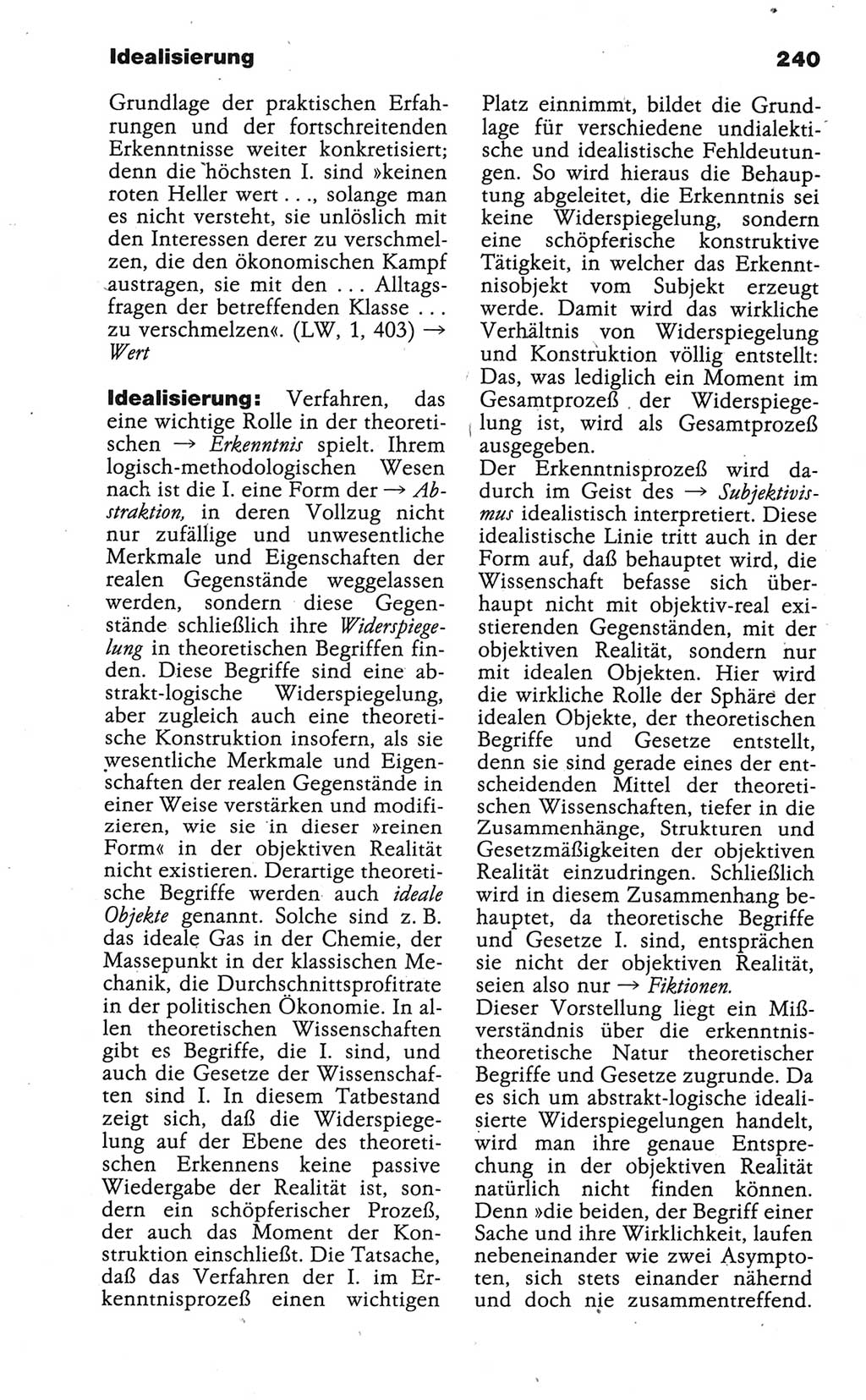 Wörterbuch der marxistisch-leninistischen Philosophie [Deutsche Demokratische Republik (DDR)] 1986, Seite 240 (Wb. ML Phil. DDR 1986, S. 240)