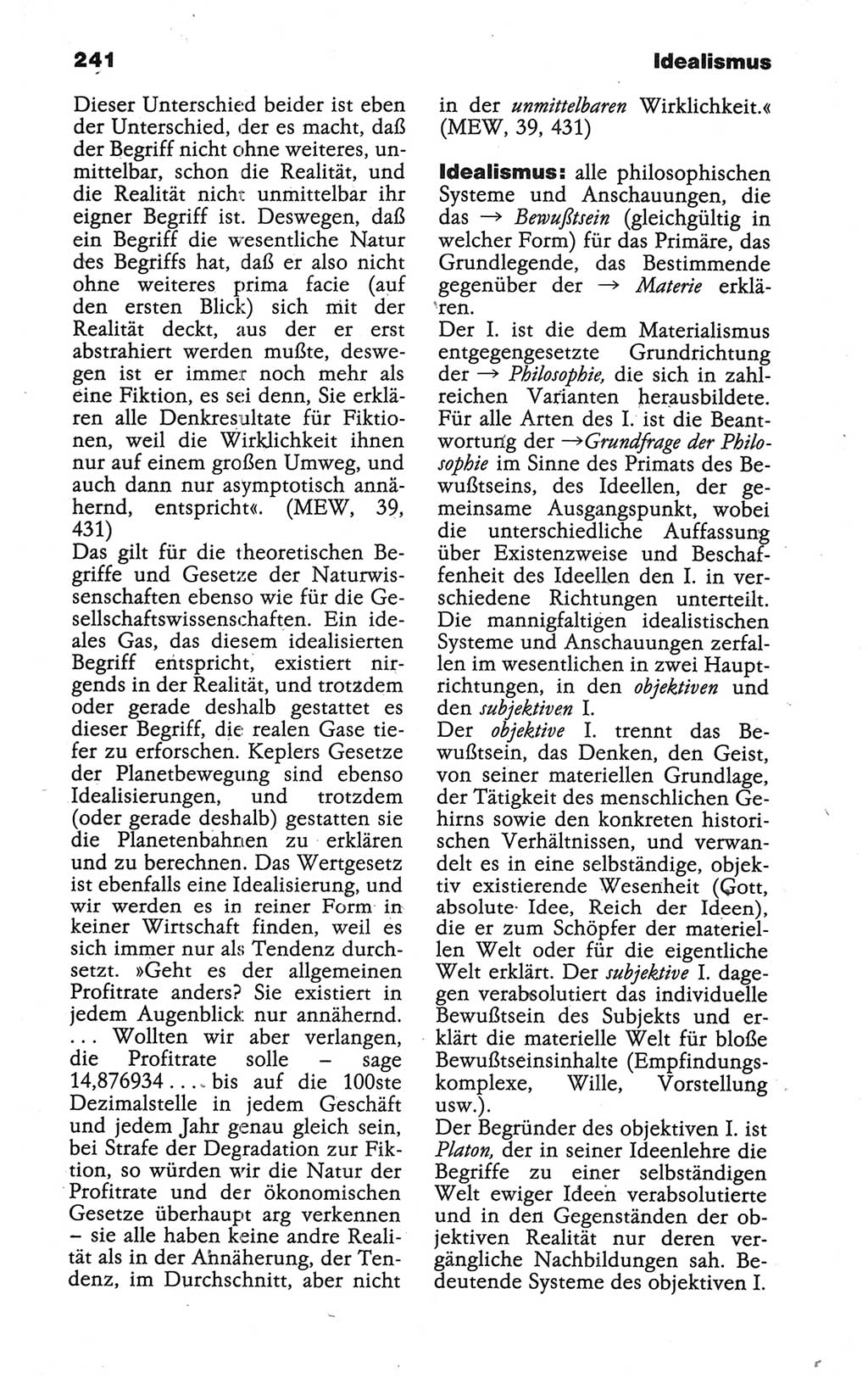 Wörterbuch der marxistisch-leninistischen Philosophie [Deutsche Demokratische Republik (DDR)] 1986, Seite 241 (Wb. ML Phil. DDR 1986, S. 241)