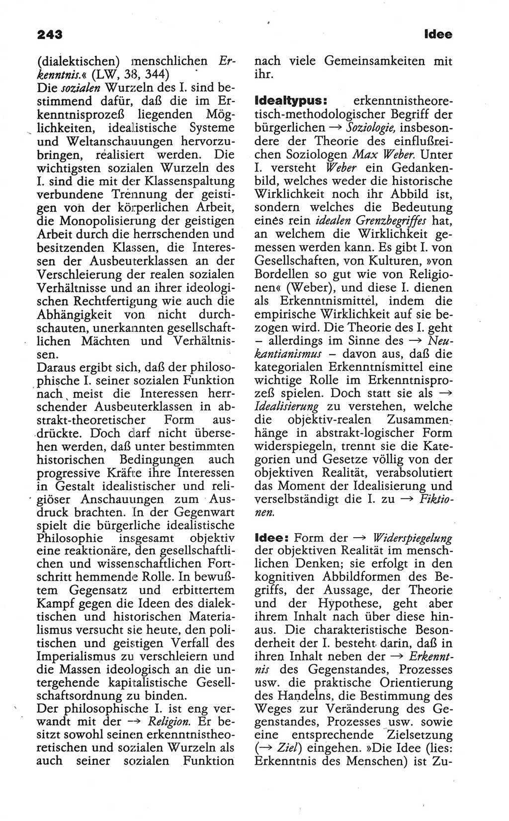 Wörterbuch der marxistisch-leninistischen Philosophie [Deutsche Demokratische Republik (DDR)] 1986, Seite 243 (Wb. ML Phil. DDR 1986, S. 243)