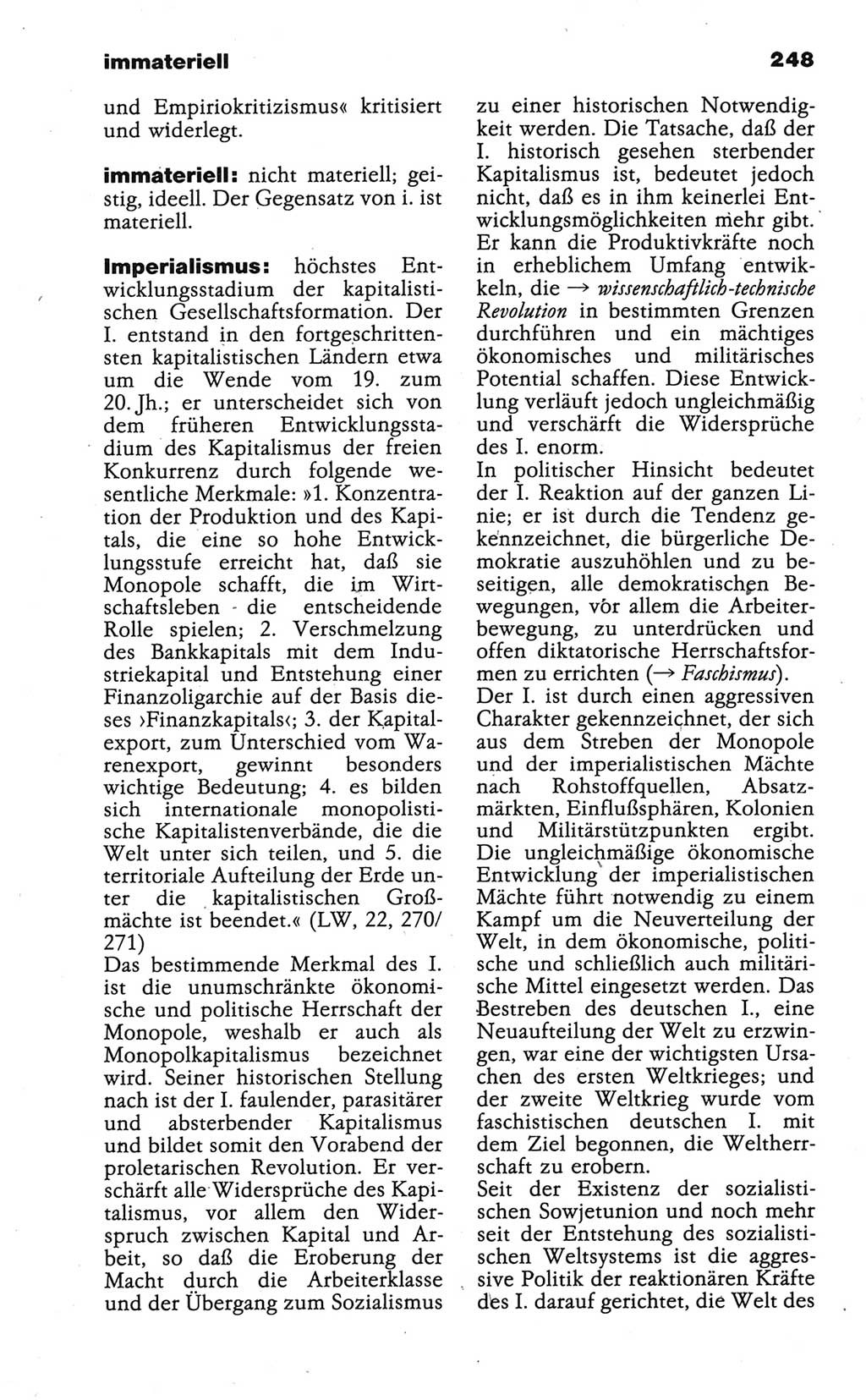 Wörterbuch der marxistisch-leninistischen Philosophie [Deutsche Demokratische Republik (DDR)] 1986, Seite 248 (Wb. ML Phil. DDR 1986, S. 248)