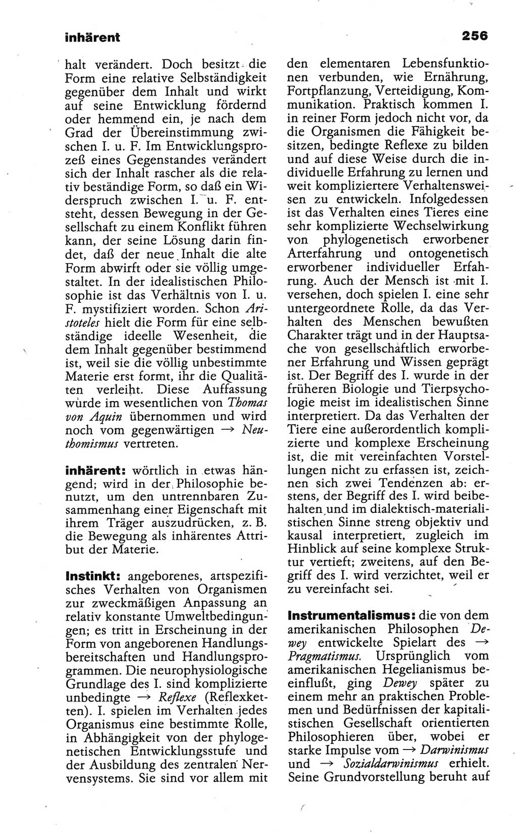 Wörterbuch der marxistisch-leninistischen Philosophie [Deutsche Demokratische Republik (DDR)] 1986, Seite 256 (Wb. ML Phil. DDR 1986, S. 256)