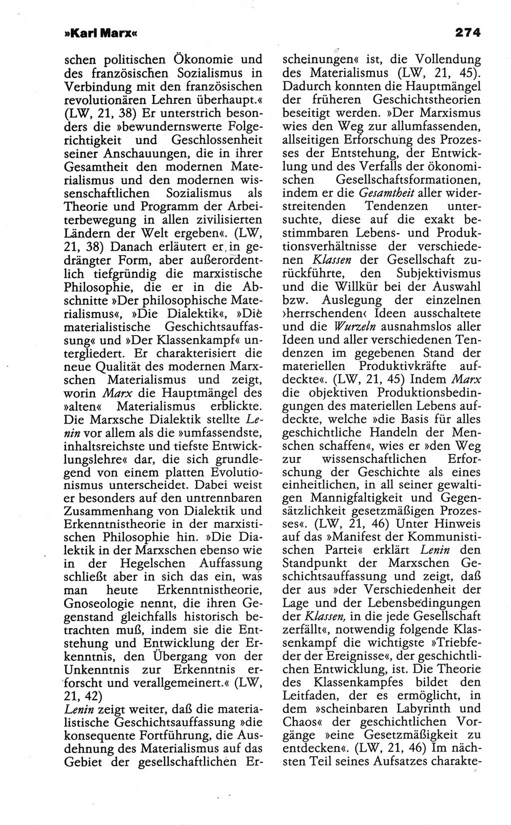 Wörterbuch der marxistisch-leninistischen Philosophie [Deutsche Demokratische Republik (DDR)] 1986, Seite 274 (Wb. ML Phil. DDR 1986, S. 274)