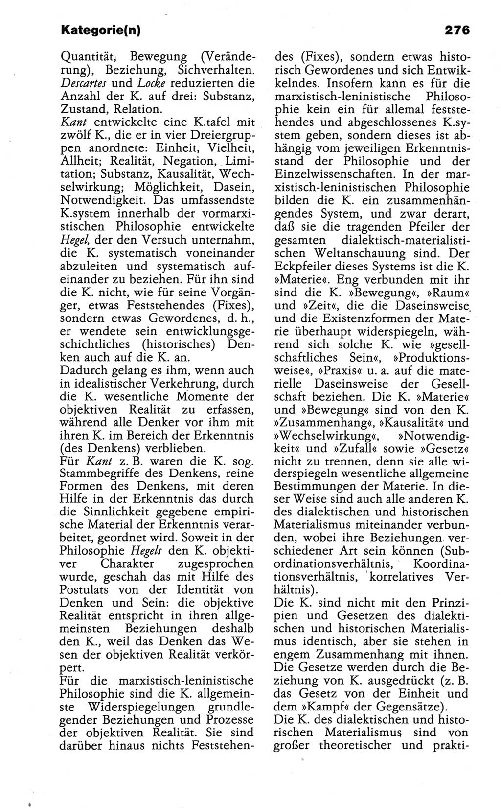 Wörterbuch der marxistisch-leninistischen Philosophie [Deutsche Demokratische Republik (DDR)] 1986, Seite 276 (Wb. ML Phil. DDR 1986, S. 276)