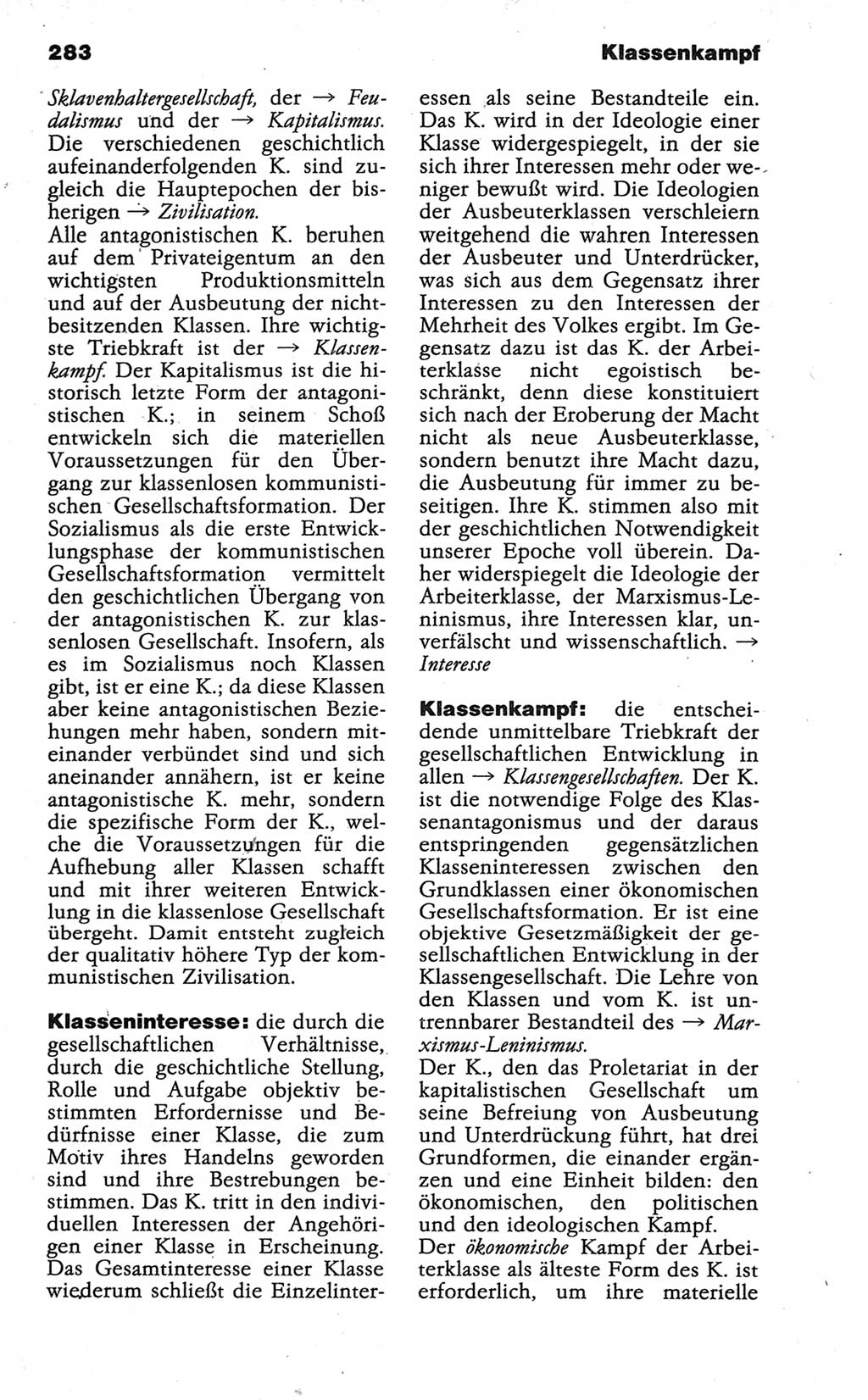 Wörterbuch der marxistisch-leninistischen Philosophie [Deutsche Demokratische Republik (DDR)] 1986, Seite 283 (Wb. ML Phil. DDR 1986, S. 283)