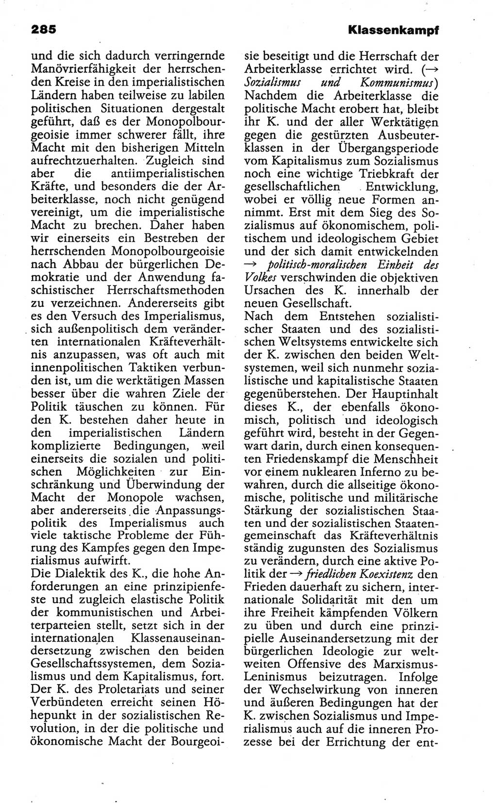 Wörterbuch der marxistisch-leninistischen Philosophie [Deutsche Demokratische Republik (DDR)] 1986, Seite 285 (Wb. ML Phil. DDR 1986, S. 285)