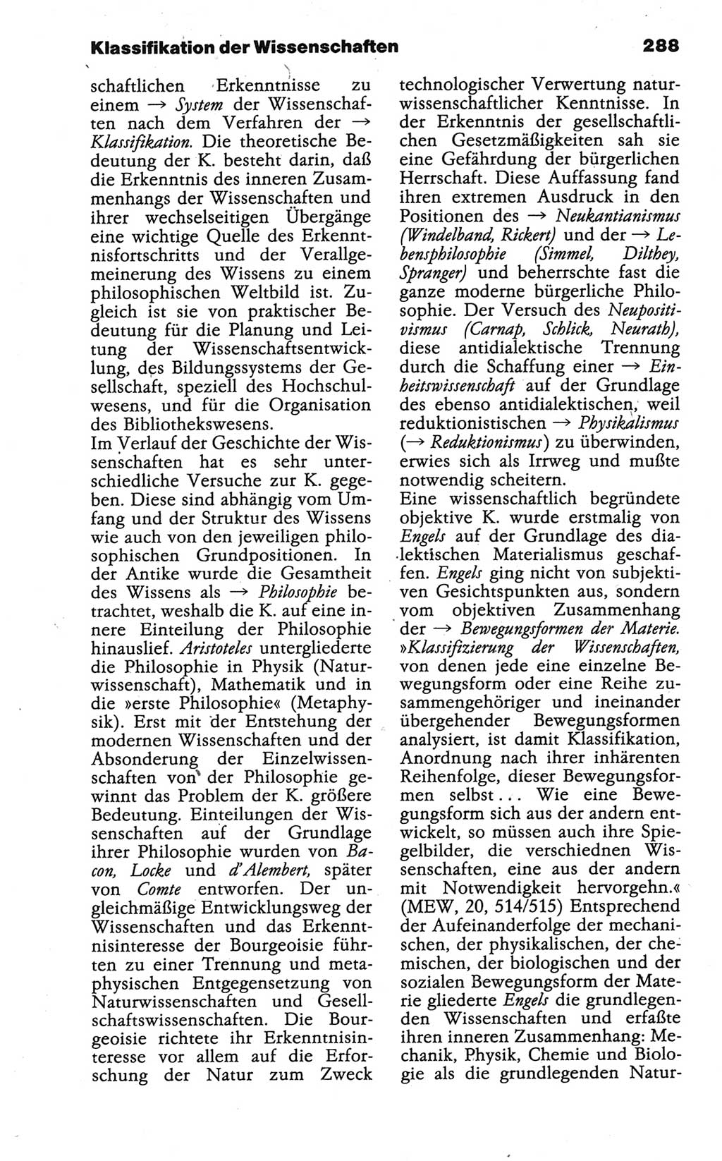 Wörterbuch der marxistisch-leninistischen Philosophie [Deutsche Demokratische Republik (DDR)] 1986, Seite 288 (Wb. ML Phil. DDR 1986, S. 288)