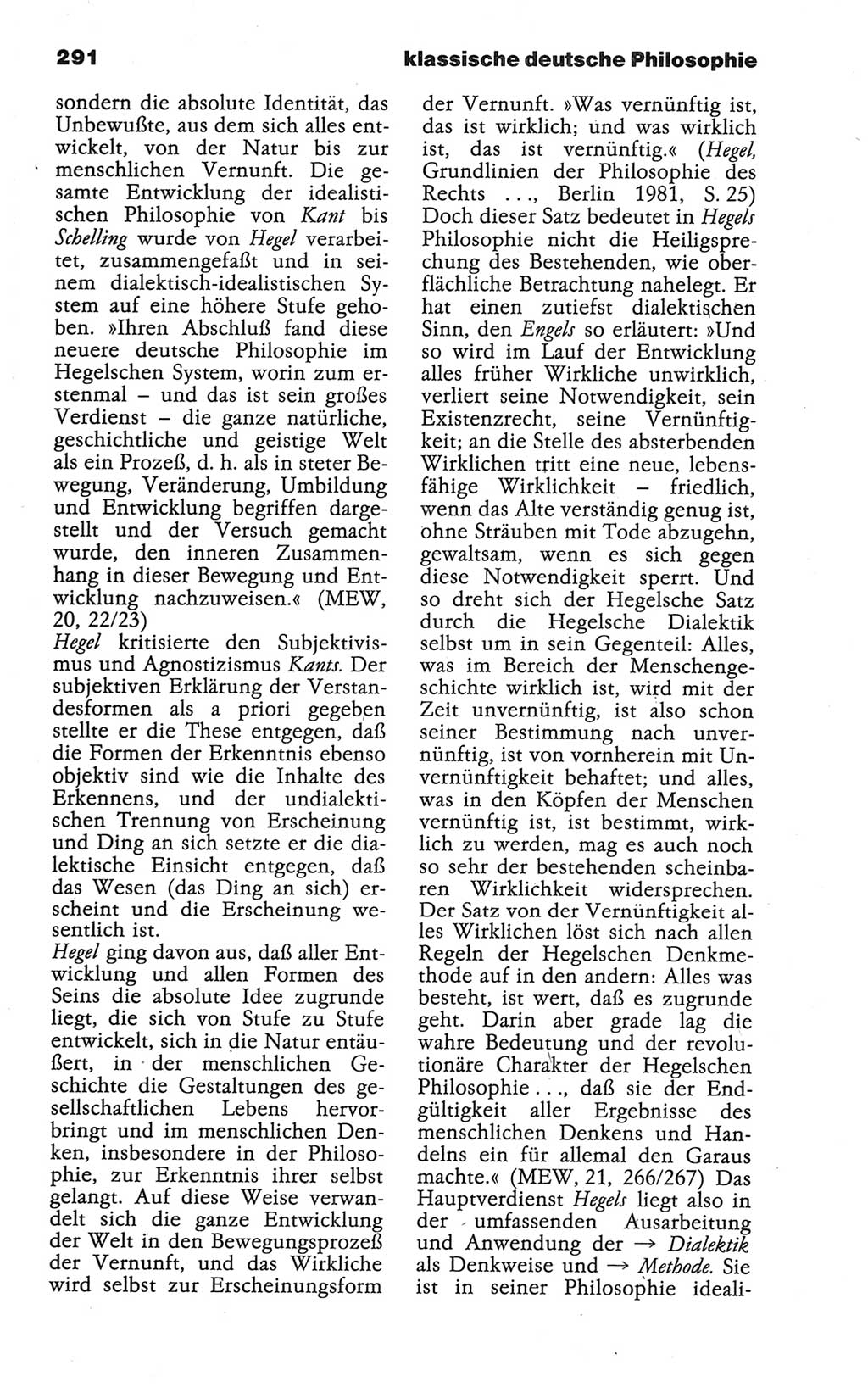 Wörterbuch der marxistisch-leninistischen Philosophie [Deutsche Demokratische Republik (DDR)] 1986, Seite 291 (Wb. ML Phil. DDR 1986, S. 291)